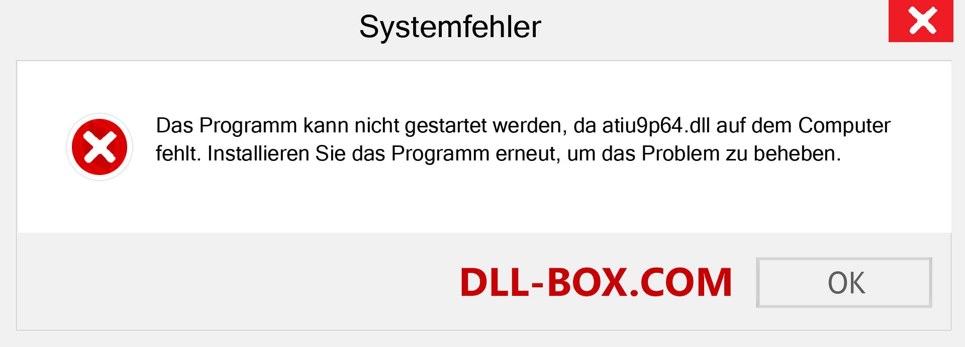 atiu9p64.dll-Datei fehlt?. Download für Windows 7, 8, 10 - Fix atiu9p64 dll Missing Error unter Windows, Fotos, Bildern