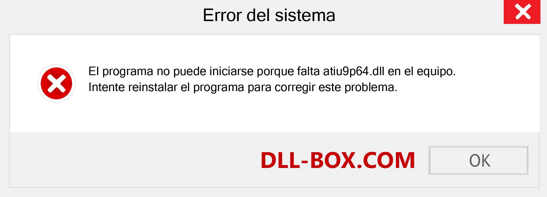 ¿Falta el archivo atiu9p64.dll ?. Descargar para Windows 7, 8, 10 - Corregir atiu9p64 dll Missing Error en Windows, fotos, imágenes